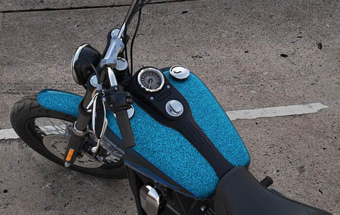 Dyna Street Bob Modell 2016 in Hard Candy Cancun Blue Flake