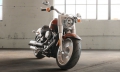 Softail Fat Boy Modell 2019 in Scorched Orange / Black Denim